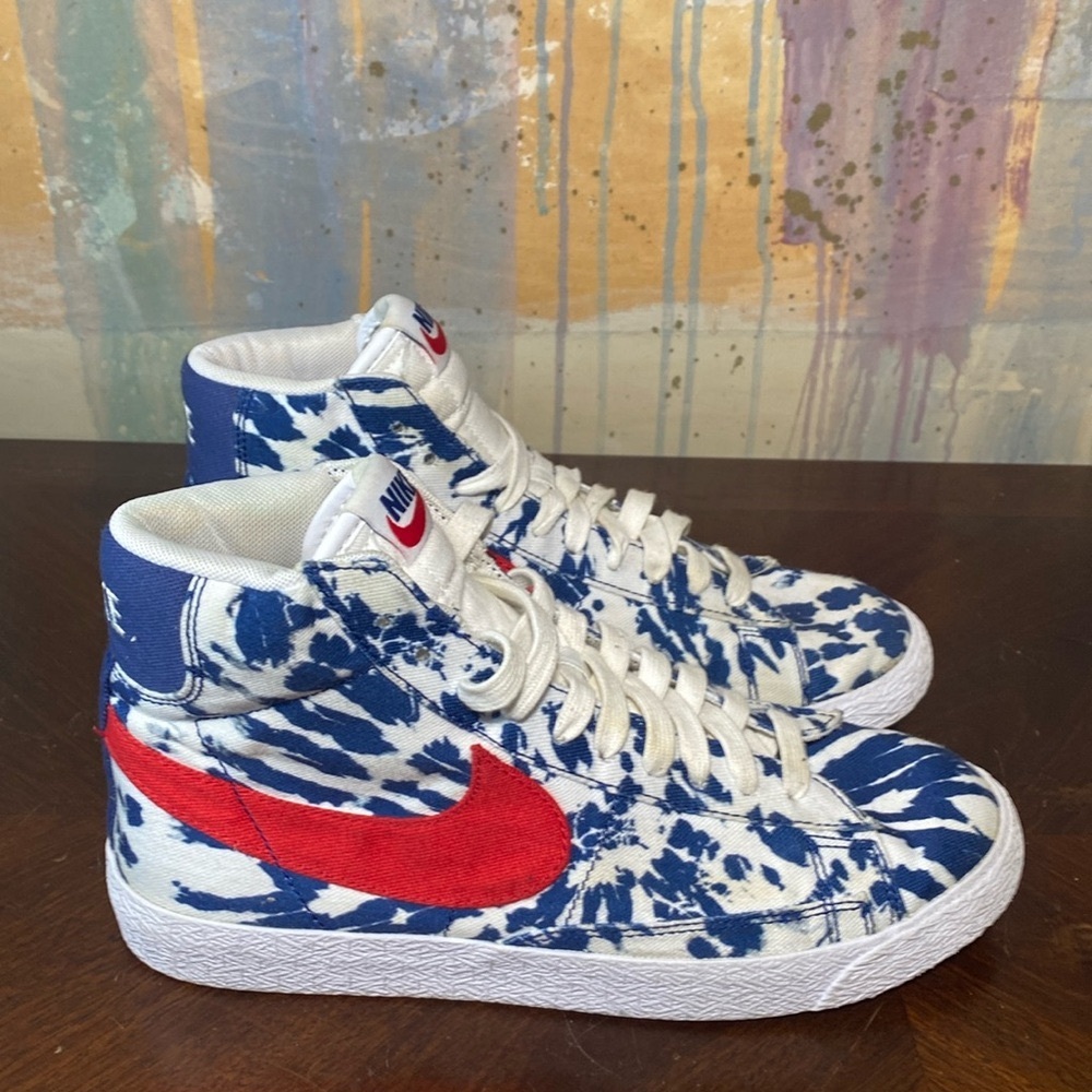 Nike Blazer Mid SE Tye-Dye  CZ7882-600 University Red White Blue  7Y